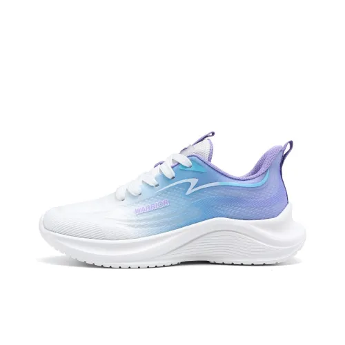 Warrior Anti Slip And Wear Resistant Lightweight Low Top Long Distance Running Running Shoes Women's White Blue Purple