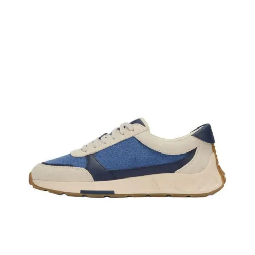 Clarks CraftSpeedJoy Low Top Casual Shoes Men's Beige Blue