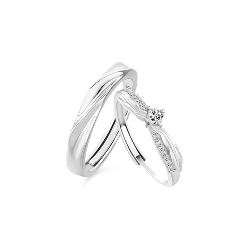 FANCI S925 Silver Ring Pair Unisex