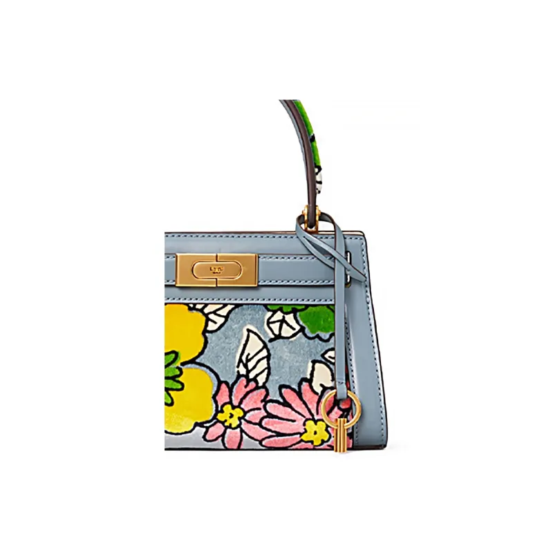 TORY BURCH Leather Handbag Small Size Women's Blue-4