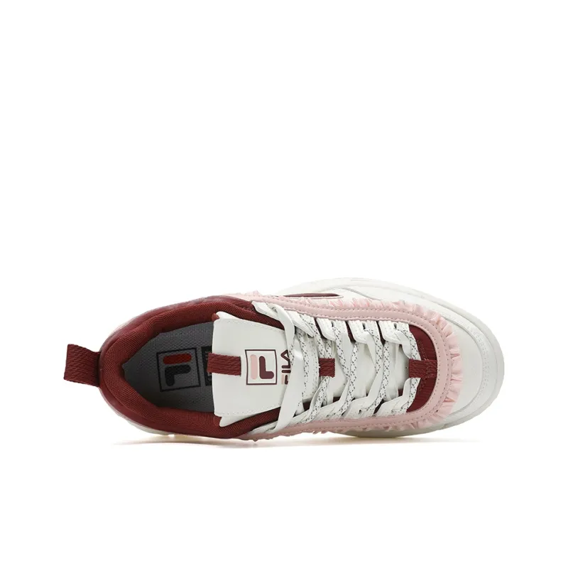 FILA Disruptor 2 Cushioning, Wear Resistant Low Top Casual Shoes Women's White Red-3