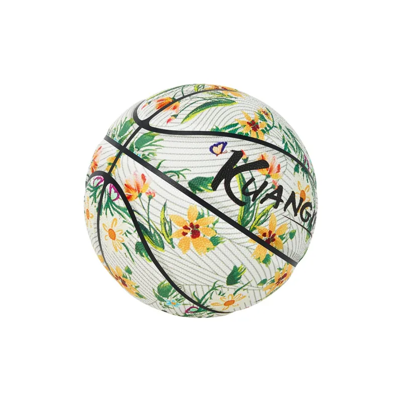 Kuangmi PU Basketball White Green Size 7 Ball Glow In The Dark Unisex-1