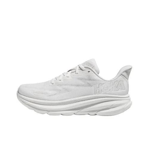 zapatillas de running HOKA ONE ONE ultra trail amarillas Clifton 9 Anti Slip Wear Resistant Low Top Running Shoes Women's White Loose Fit