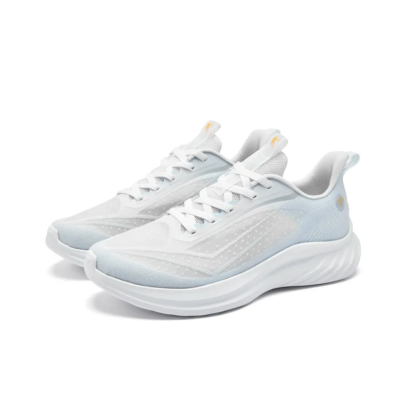 QIAODAN Cushioning, Slip Resistant, And Abrasion Resistant Low Top Casual Running Shoes Men's White Blue-2