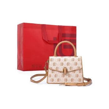 Dubaolu PVC Polyvinyl Chloride Shoulder Bag Crossbody Bag Handbag Women's Phantom Apricot