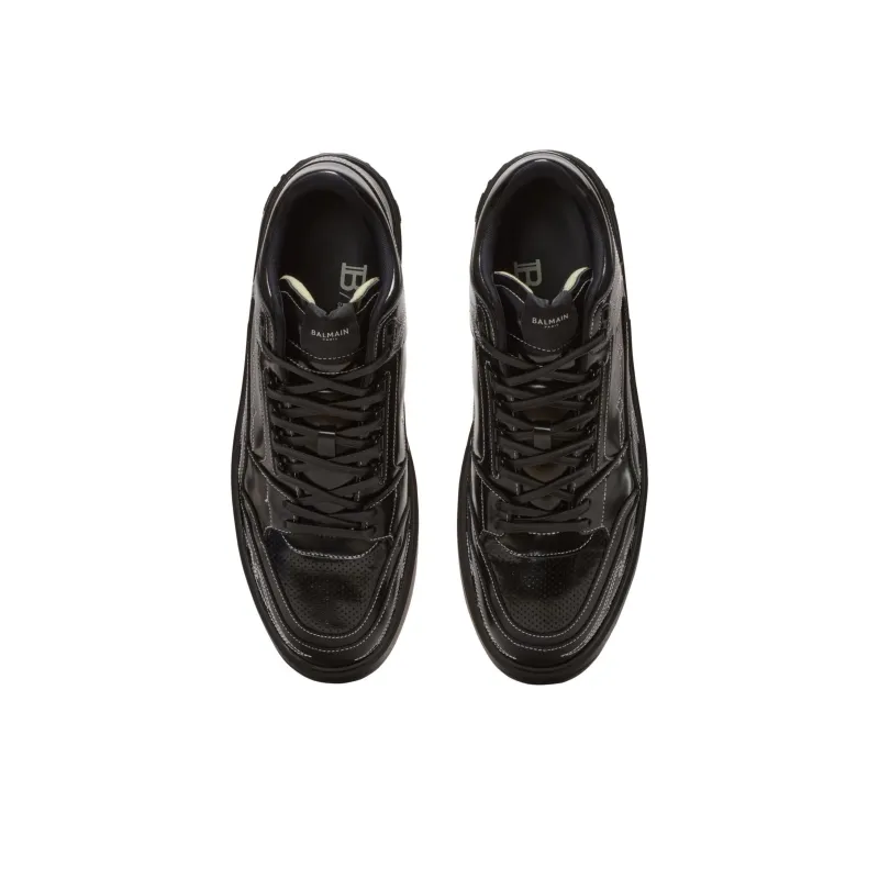 BALMAIN B Court Mid top Patent leather Sneakers-3