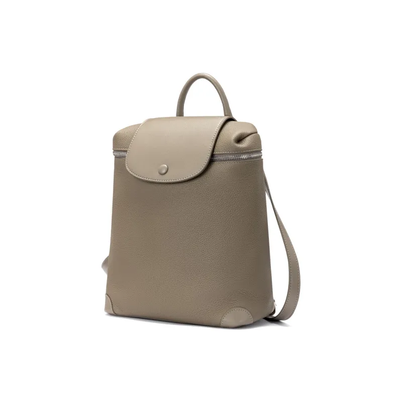 ROBERTA DI CAMERINO Top Grain Cow Leather Backpack Unisex Elegant Black/Elephant Gray-6