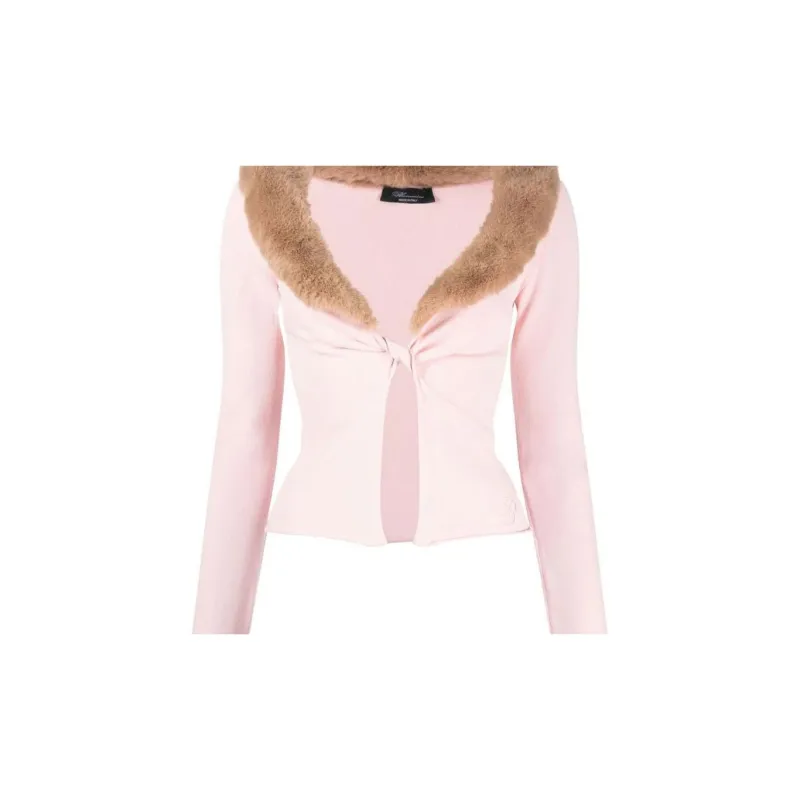 Blumarine Crop Tops Women's Pink-4