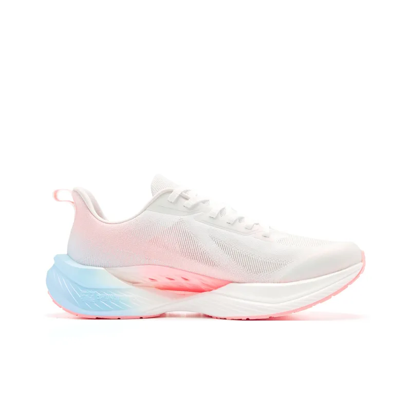 QIAODAN Cushioned Slip Resistant Abrasion Resistant Low Top Casual Running Shoes Men's White Pink-1