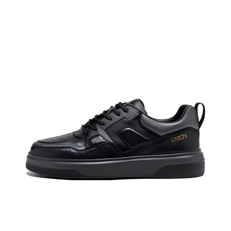 Satchi Slip Resistant Low Top Skateboard Shoes Men's Black-0