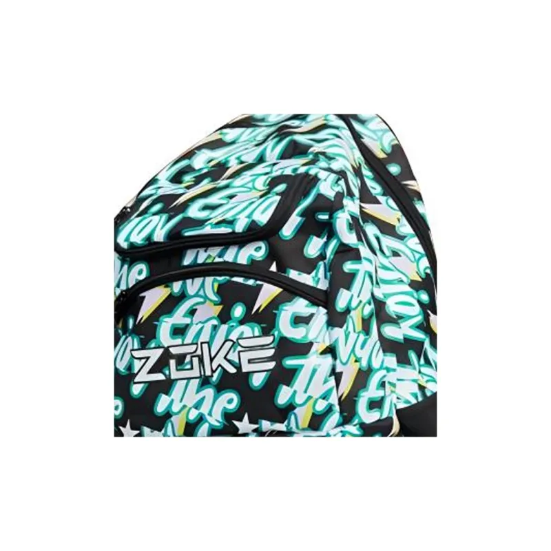ZOKE Nylon Backpack Regular Unisex Dazzling Green Floral Color-1