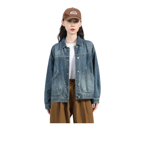 Tonlion Denim Jacket Women's Vintage Blue