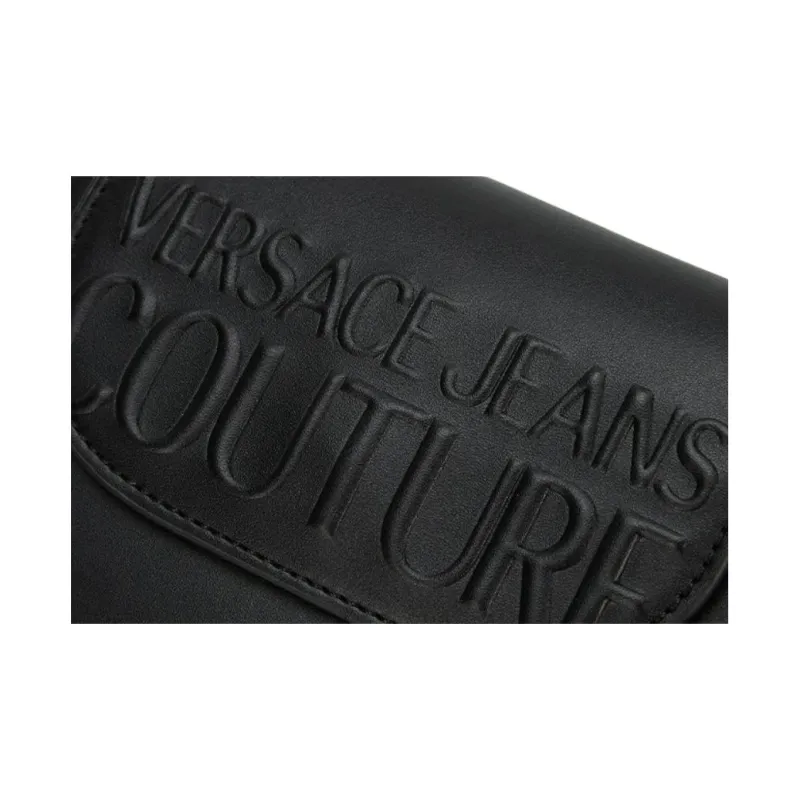FANSIZHE Jeans Couture PU Bonded Synthetic Leather Handbag Women's Black-4