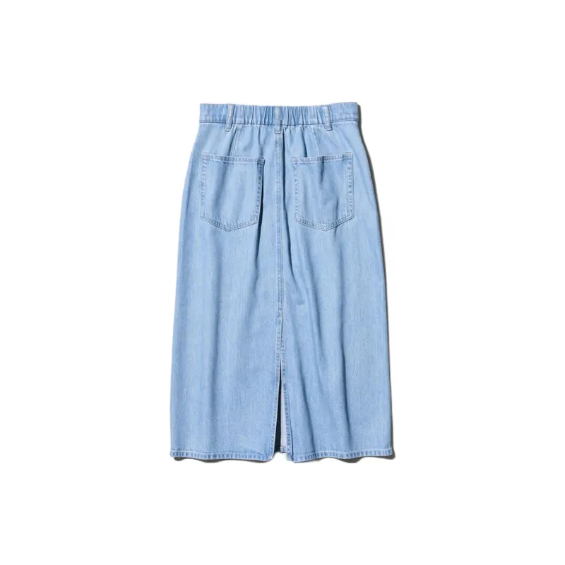 UNIQLO Denim Long Skirts Women's Sky Blue-1