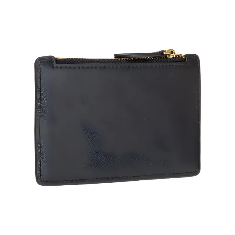 PINKO Cow Leather Card Clip Card Holder Women's Black-1