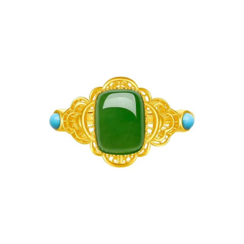 ZHOU LIU FU Hetian Jade Rings Jasper Women's-1