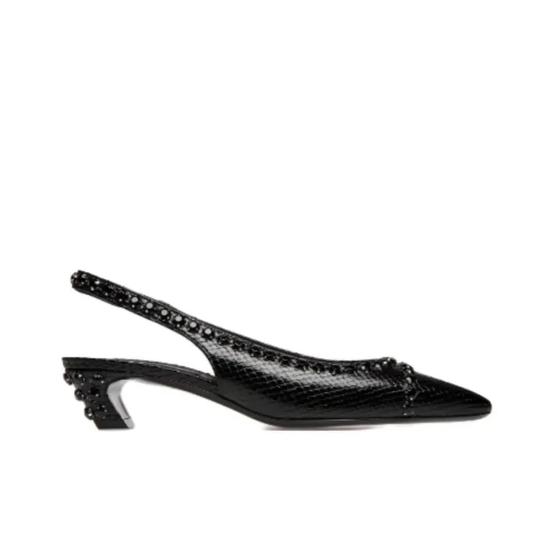 BALLY Sylt Snakeskin-embossed Slingback Pumps-1