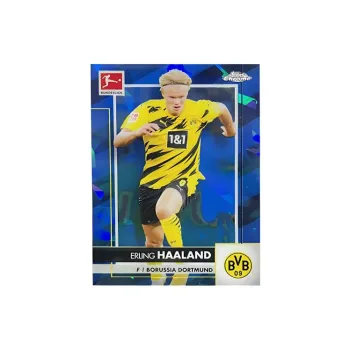 Topps Bundesliga CHROME Sapphire Norway Manchester City Borussia Dortmund Haaland Player Card Pass Sports Cards 1 Pc