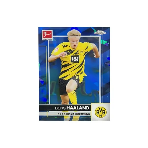 Topps Bundesliga CHROME Sapphire Norway Manchester City Borussia Dortmund Haaland Player Card Pass Sports Cards 1 Pc