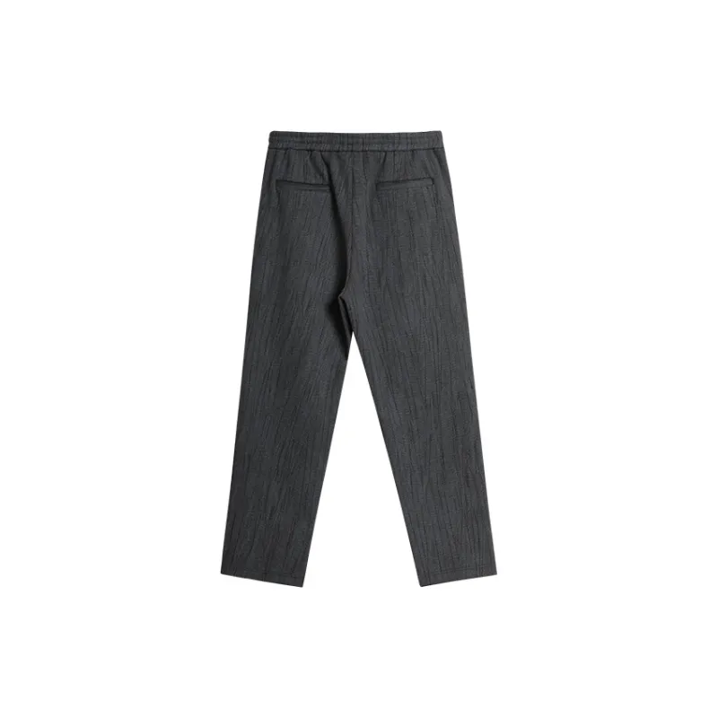 EHE Casual Pants Men's Black Gray Print-1