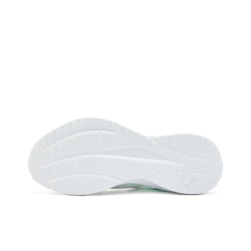 QIAODAN Cushioned Slip-Resistant Abrasion-Resistant Low-Top Casual Running Shoes Men's White Green-4