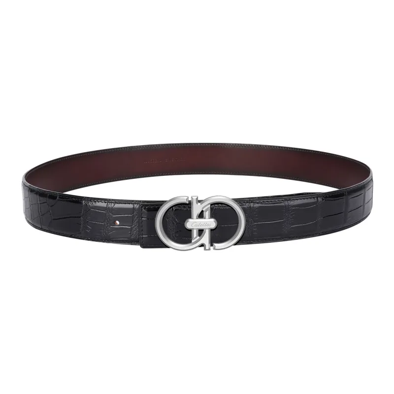 CATELLES Crocodile Leather Leather Belts Men's 3.5cm-5