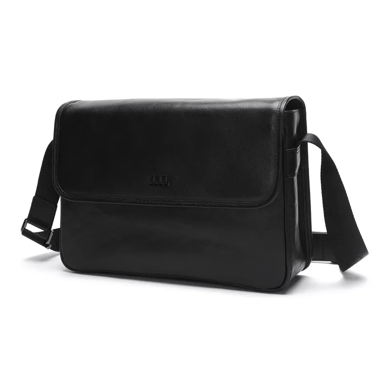ELLE HOMME Cow Leather Crossbody Bag Regular Men's Black-1