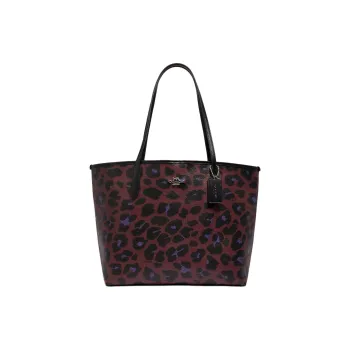 COACH Canvas With Leather Tote Bag, Shopping Bag, Handbag, Shoulder Bag Large Size Women's