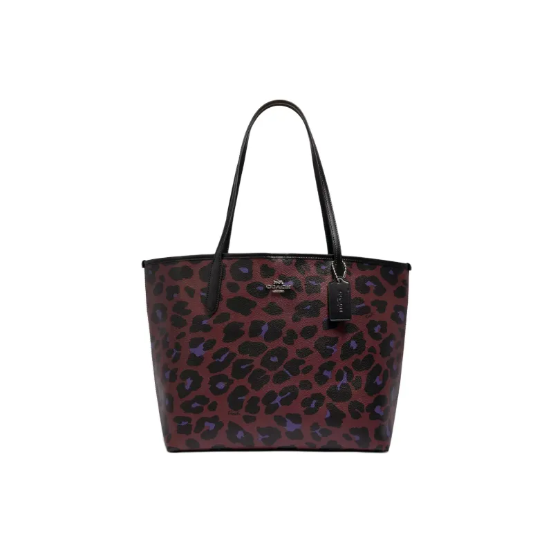 COACH Canvas With Leather Tote Bag, Shopping Bag, Handbag, Shoulder Bag Large Size Women's-0