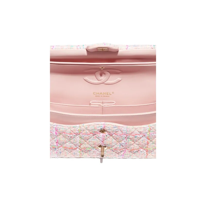 CHANEL Classic Flap CF Woolen Shoulder Bag, Crossbody Bag Women's Multicolor-2