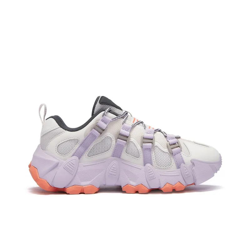 FILA FUSION EXOCET Slip-Resistant Low-Top Casual Shoes Women's White Sand Gray Fragrant Snow-1