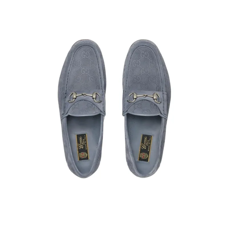 GUCCI Horsebit 1953 Loafer 'GG Suede Grey'-3