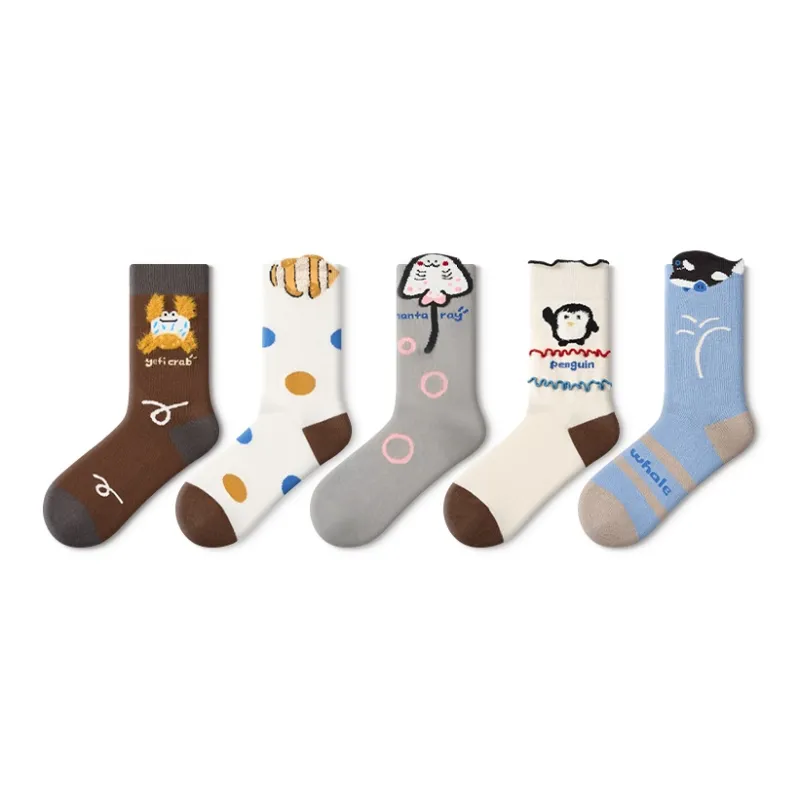 Primeet Mid Calf Socks Women's 5 Pack-39