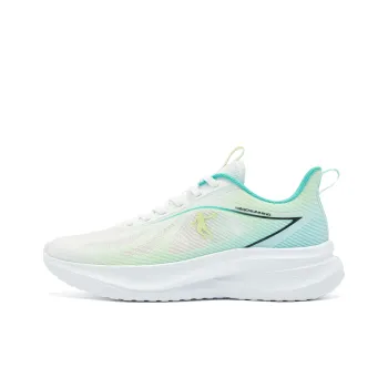 QIAODAN Cushioned Slip Resistant Abrasion Resistant Low Top Casual Running Shoes Men's White Green
