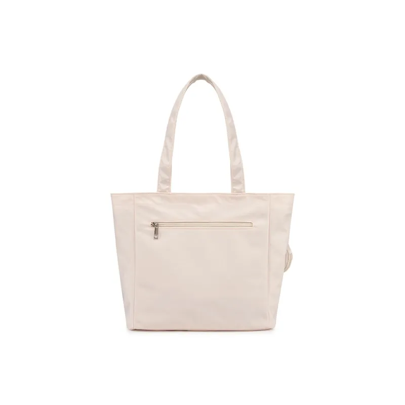 Teenie Weenie Fabric Shoulder Bag Tote Portable Shopping Bag Large Size Women's Sky Blue/Beige Apricot-8