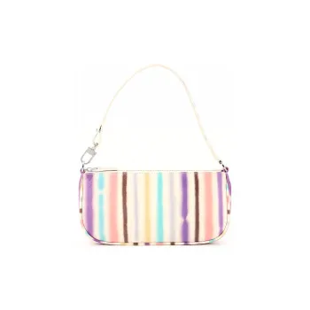 By Far Rachel Leather Shoulder Bags Handbags Women's White Multicolor