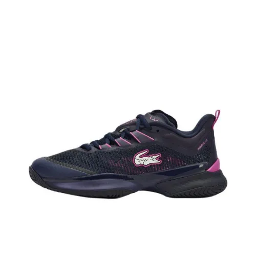 LACOSTE Abrasion Resistant Low Top Tennis Shoes Women's Navy Blue