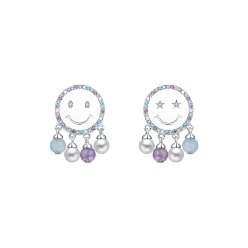 BABYBEI 925 Sterling Silver Pearl Dynamic Cute Niche Individual Design Creative Trendy And Cool Earrings Women's-0