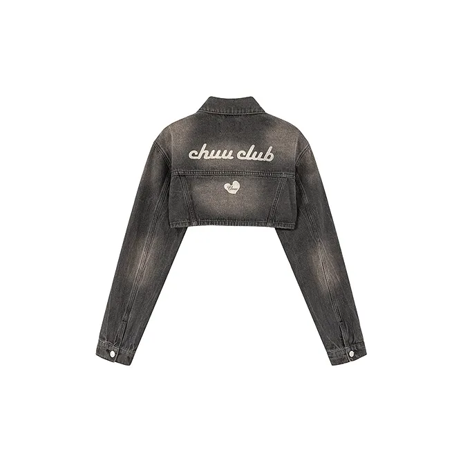 CHUU Denim Jacket Women's Black-1