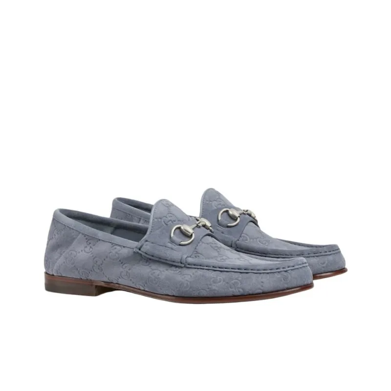 GUCCI Horsebit 1953 Loafer 'GG Suede Grey'-2