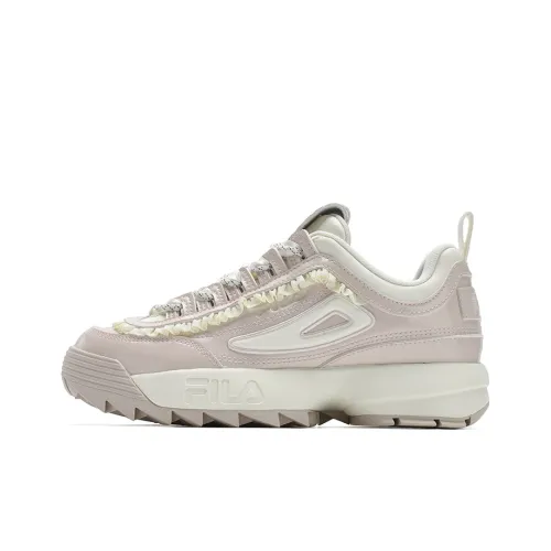 FILA Disruptor 2 Cushioning, Wear Resistant Low Top Casual Shoes Women's Pink White