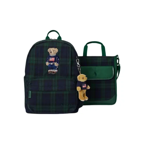 Polo Ralph Lauren Polyester Handbag Backpack Combo Set Kids' Black & Dark Green