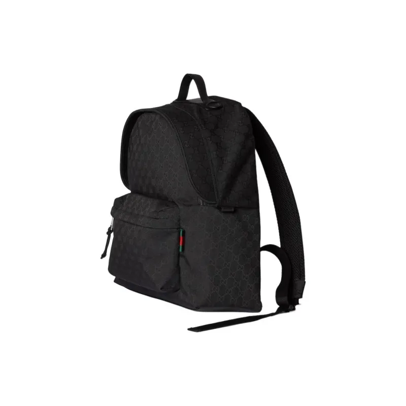GUCCI GG Canvas Backpack Medium Size Men's Black-1