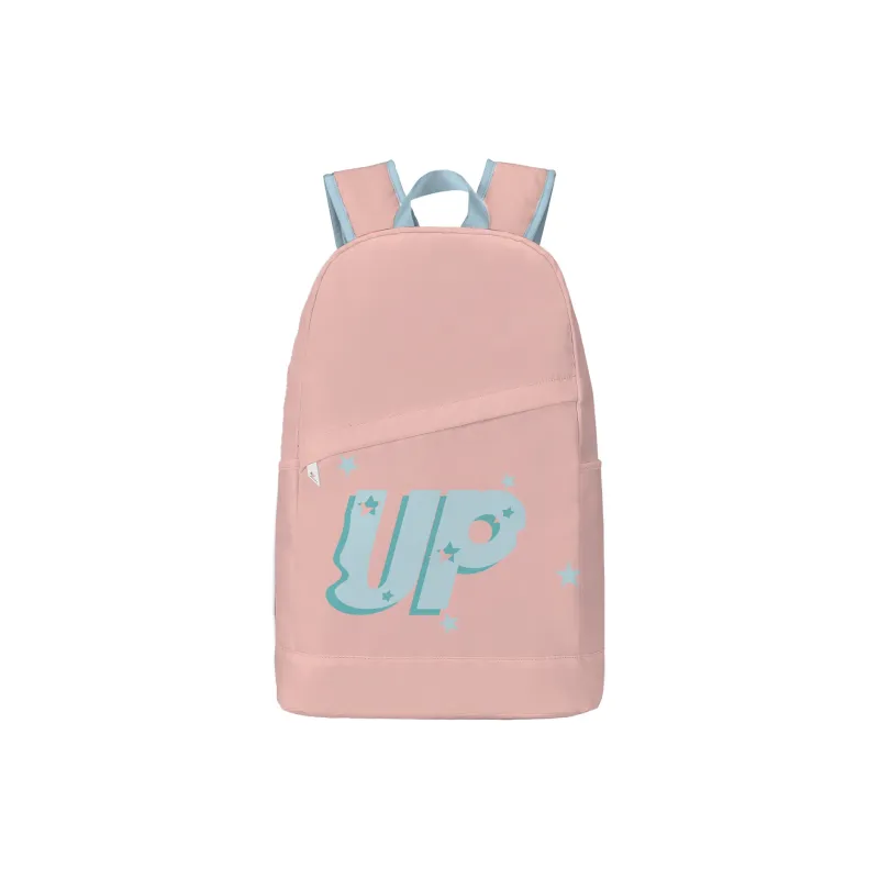TURN UP Polyester Student Backpack Large Size Unisex Light Blue-17