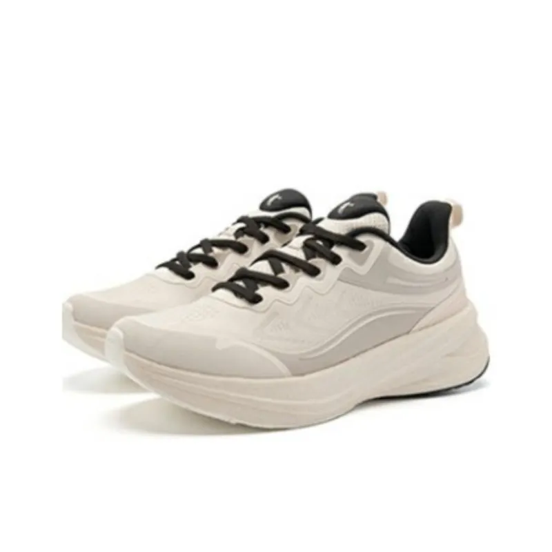 QIAODAN Cushioning Coverage Rebound Low Top Running Shoes Women's Beige Black-2