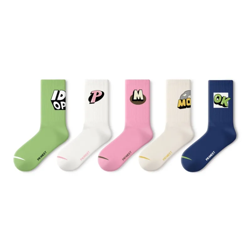 Primeet Mid Calf Socks Unisex 5 Pack-55