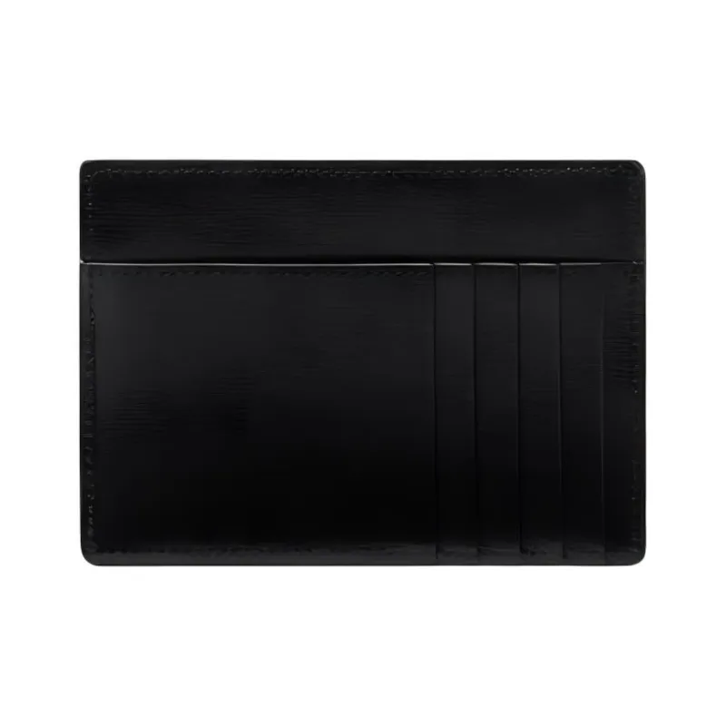 FANSIZHE Cow Leather Card Holder Men's Black & Silver-1