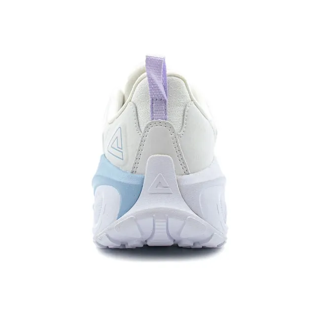 PEAK Cushioned Wear Resistant Slip Resistant Low Top Chunky Sneakers Women's All White Opt Blue-3