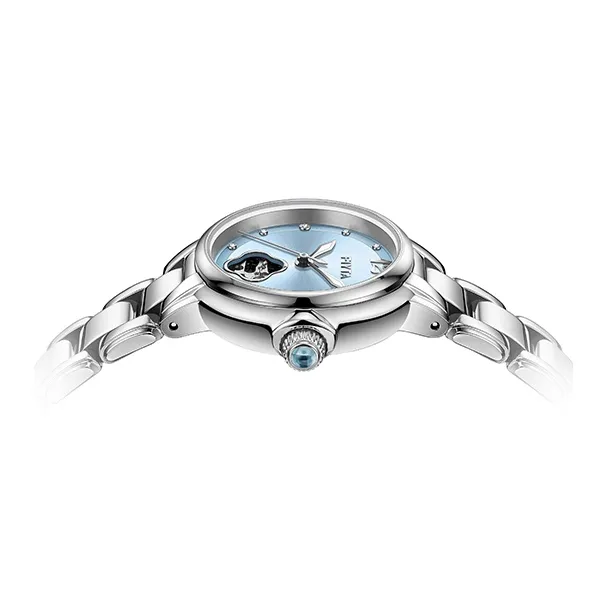 Fiyta Satsuma Ruyi Automatic Mechanical Movement Stainless Steel Strap Watch Women's Watch Blue Dial-2