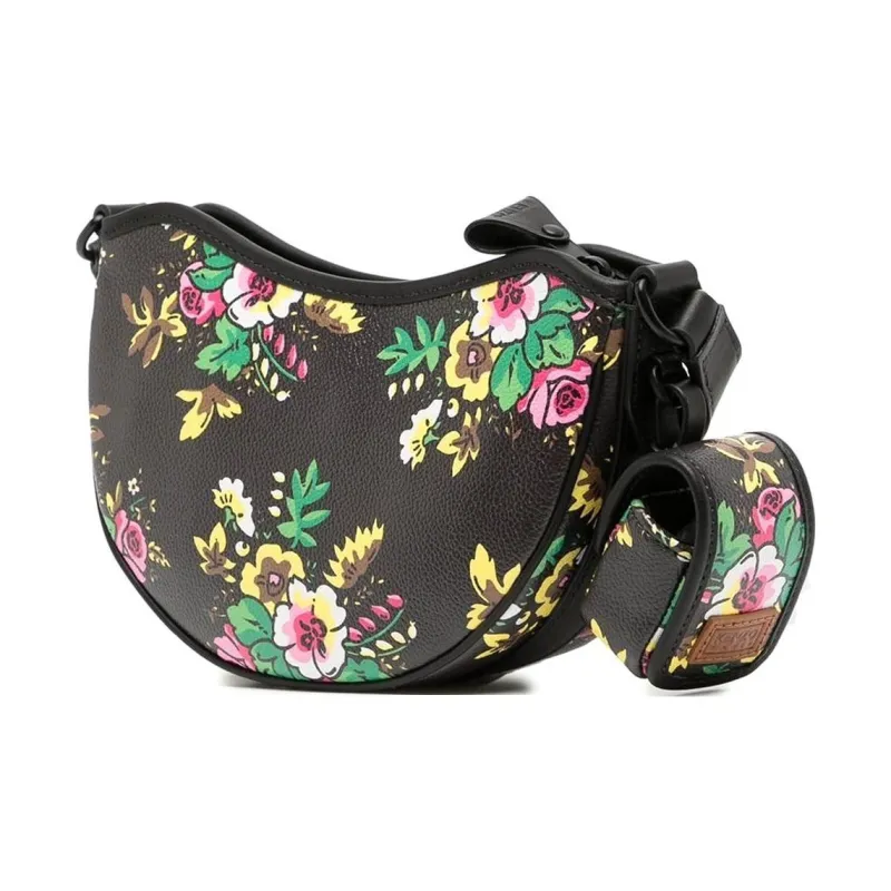 KENZO PU Handbag Shoulder Bag Women's Black-3